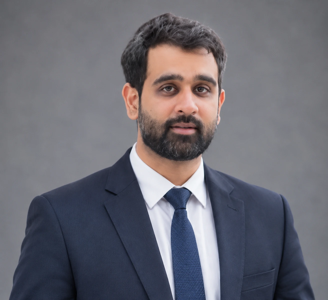 Sibghat Ullah, Project Manager at Exam Questions, wearing a navy suit and blue tie in a professional headshot.
