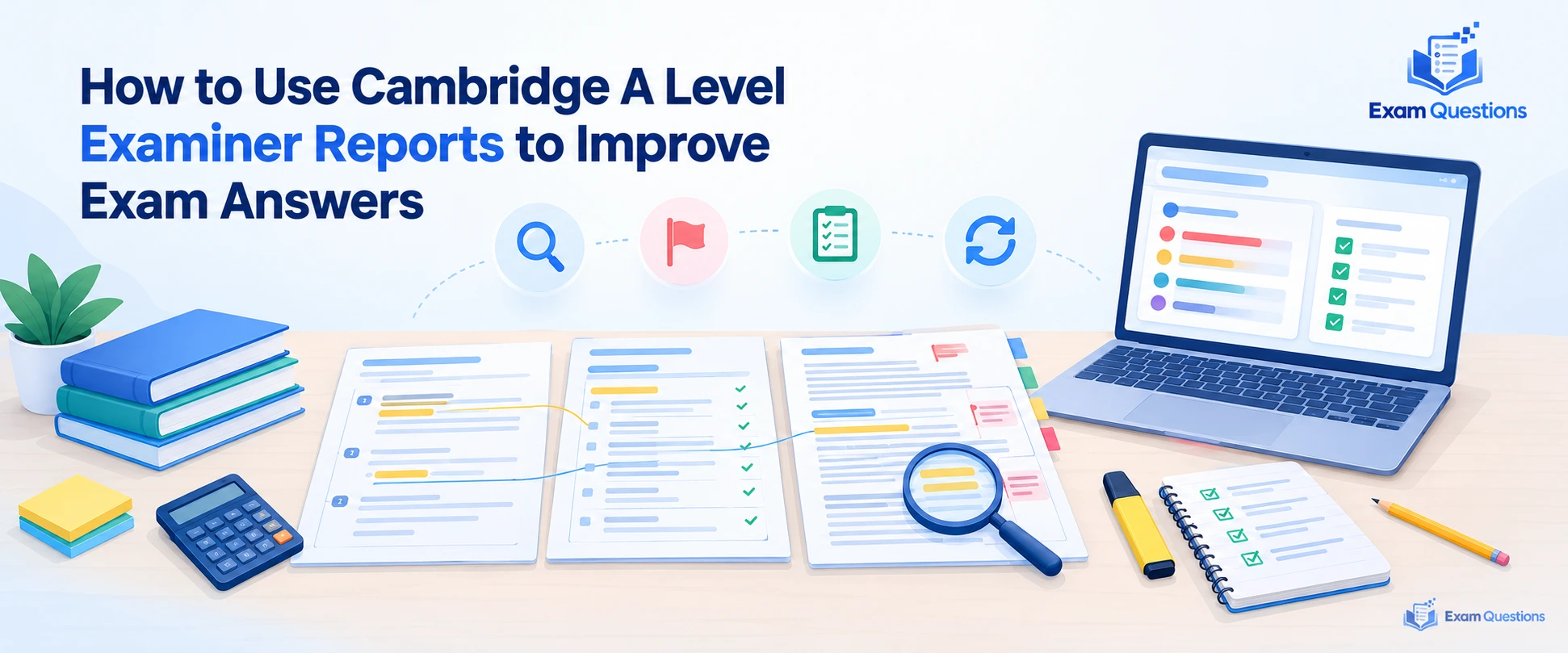 Cambridge A Level examiner reports study guide with exam papers, mark schemes, error analysis, and revision checklist to improve exam answers.